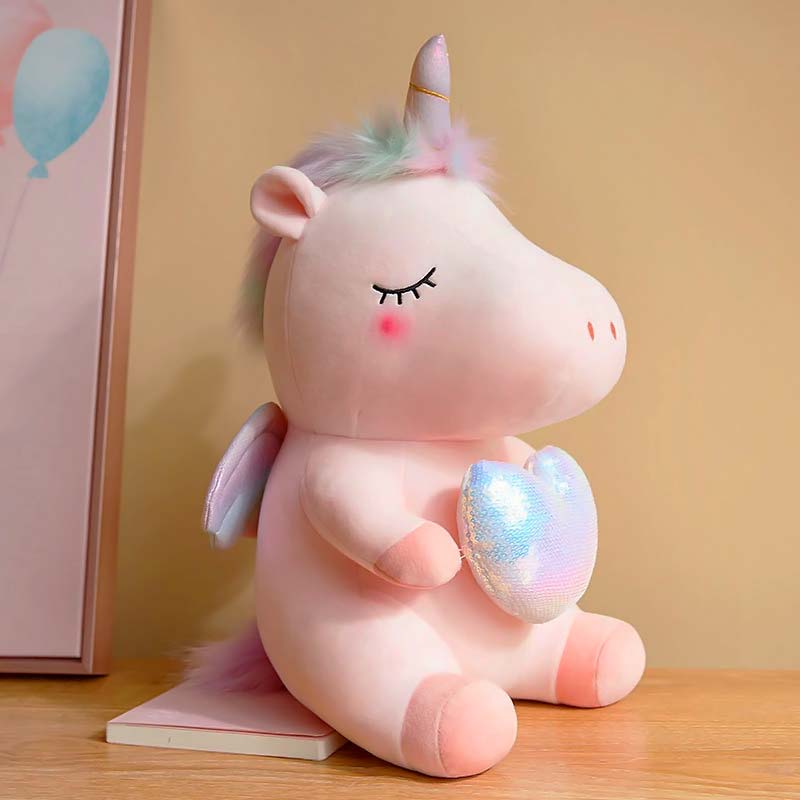 VIP Baby Dolls Stuffed Rainbow Heart Unicorn - Λούτρινος Μονόκερος Ροζ 30cm