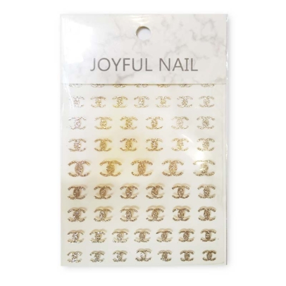 Joyful Nail Stickers Gold Logo Διακοσμητικά Αυτοκόλλητα Νυχιών Χρυσό Γκλίτερ με Σχέδιο