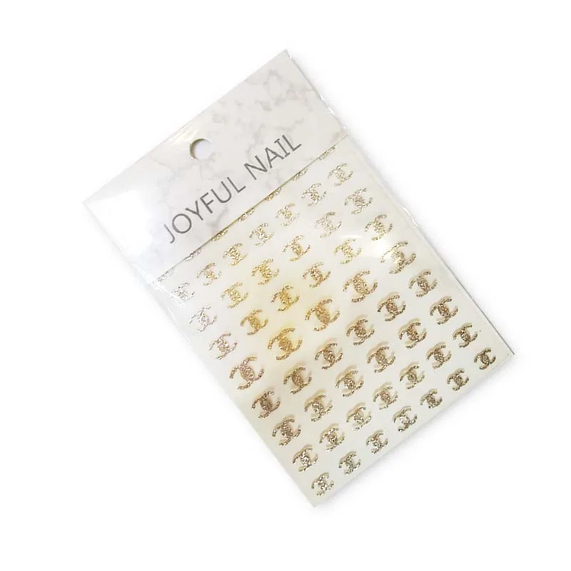 Joyful Nail Stickers Gold Logo Διακοσμητικά Αυτοκόλλητα Νυχιών Χρυσό Γκλίτερ με Σχέδιο