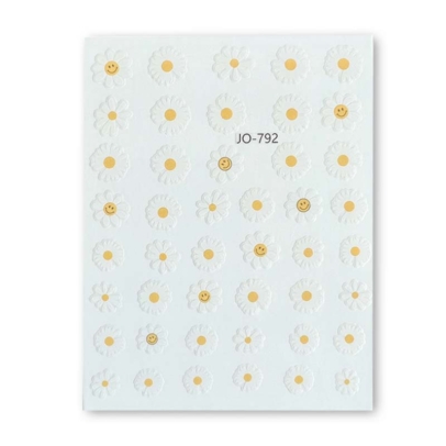 Joyful Nail Stickers Daisies Διακοσμητικά Αυτοκόλλητα Νυχιών Μαργαρίτες Λευκό Κίτρινο JO-792