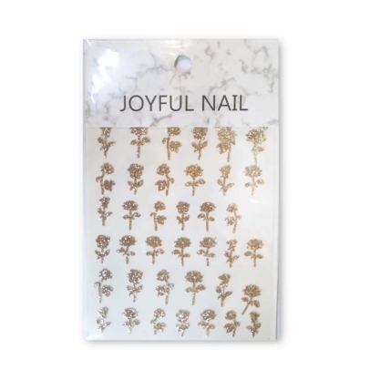Joyful Nail Stickers Gold Flower Διακοσμητικά Αυτοκόλλητα Νυχιών Χρυσά Λουλούδια