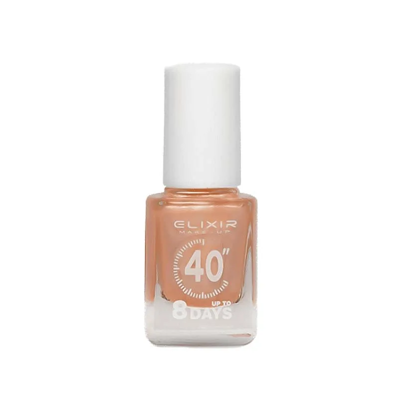 Elixir Fast Dry 40sec Nail Polish Βερνίκι Νυχιών Διάρκειας 8 ημερών 130 Pink Pearle Μεταλλικό Σομόν 13ml