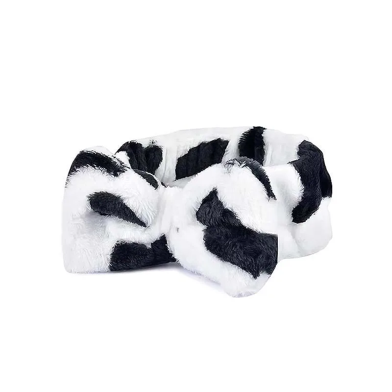 Kika Spa Headband Γούνινη Κορδέλα Μαλλιών για Μακιγιάζ με Φιόγκο Animal Print Colors