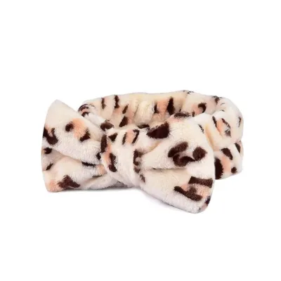 Kika Spa Headband Γούνινη Κορδέλα Μαλλιών για Μακιγιάζ με Φιόγκο Animal Print Colors