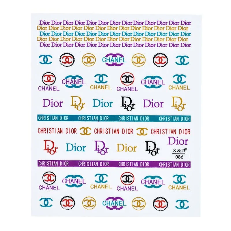 WD Nail Stickers - Διακοσμητικά Αυτοκόλλητα Νυχιών με σχέδιο Διαφορά Brands Διάφορα Χρώματα