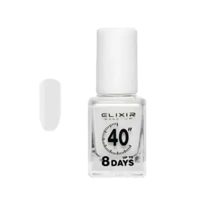 Elixir Fast Dry 40sec Nail Polish Βερνίκι Νυχιών Διάρκειας 8 ημερών 003 White Λευκό Ασβέστης 13ml