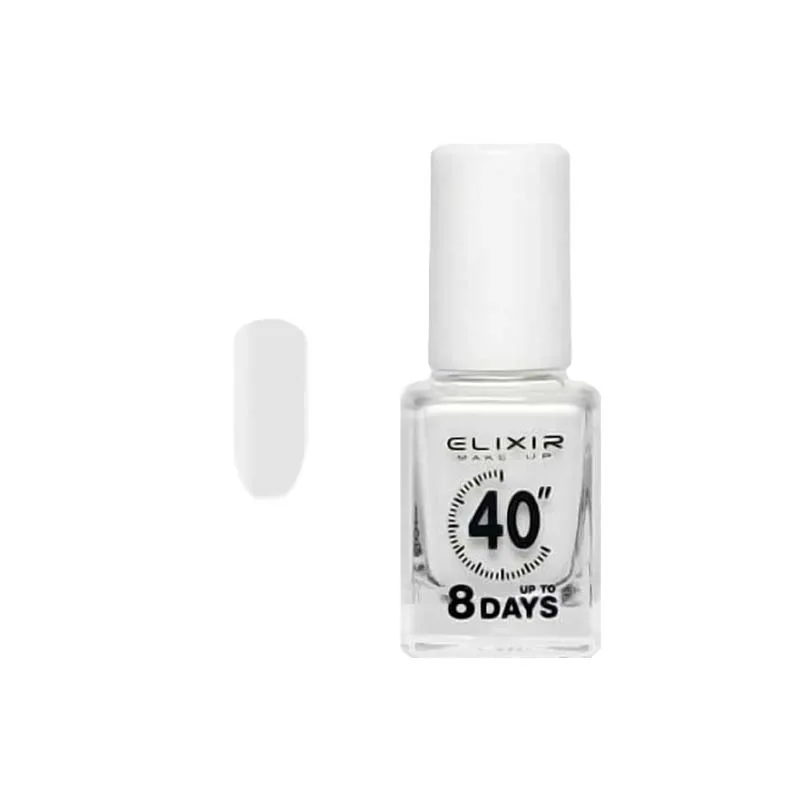Elixir Fast Dry 40sec Nail Polish Βερνίκι Νυχιών Διάρκειας 8 ημερών 003 White Λευκό Ασβέστης 13ml