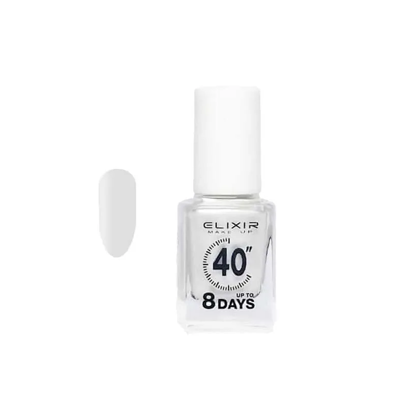 Elixir Fast Dry 40sec Nail Polish Βερνίκι Νυχιών Διάρκειας 8 ημερών 005 White Pearl Λευκό Περλέ 13ml