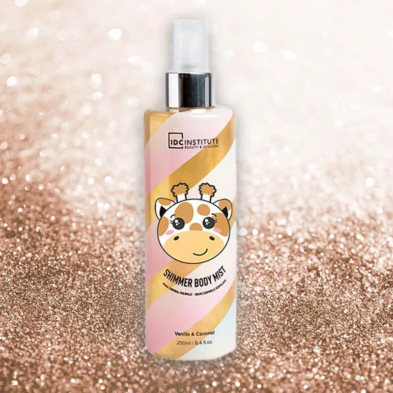 IDC Institute Giraffe Shimmer Body Mist Spray Vanilla & Caramel Σπρέι Σώματος με Shimmer 250ml