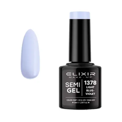 Elixir Professional Semi Gel Ημιμόνιμο Βερνίκι Νυχιών 1378 Light Blue Violet Πολύ Ανοιχτό Βιολετί 8ml