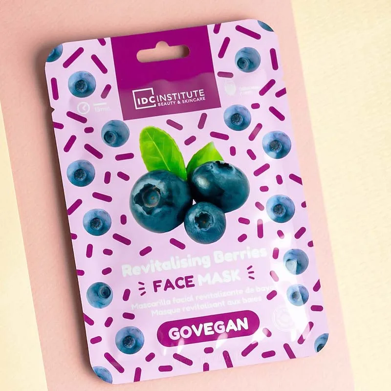 IDC Go Vegan Face Mask Berry 23gr - Μάσκα Πανί Αναζωογόνησης