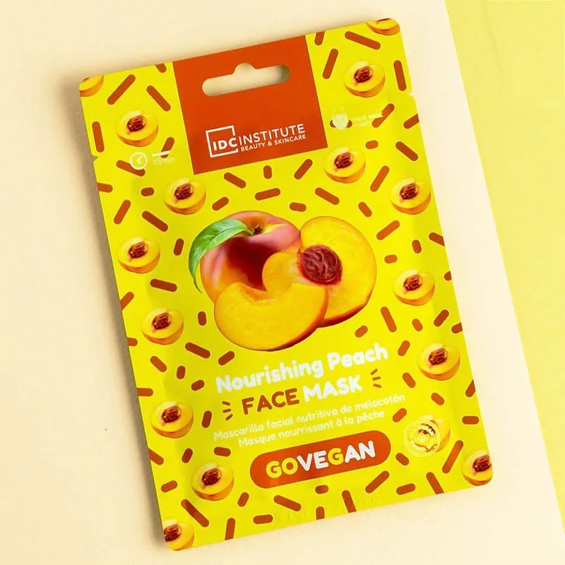 IDC Go Vegan Face Mask Peach 23gr - Μάσκα Πανί κατά της ξηρότητας