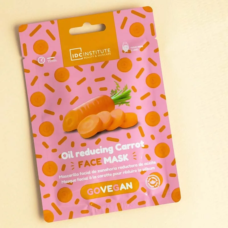 IDC Go Vegan Face Mask Carrot 23gr - Μάσκα Πανί κατά της λιπαρότητας