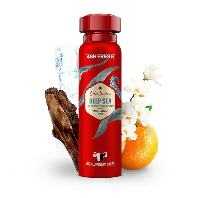 Old Spice Deep Sea Deodorant Body Spray 0% Aluminium Salts 150ml Old Spice Deep Sea Deodorant Body Spray 0% Aluminium Salts 150ml