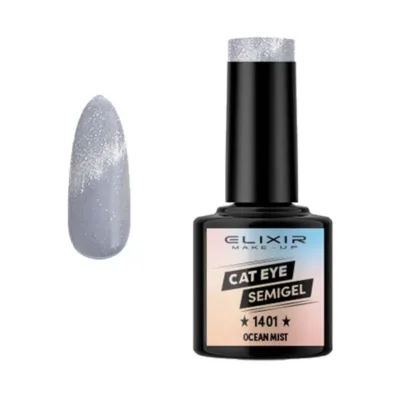Elixir Cat Eye Effect SemiGel Ημιμόνιμο Βερνίκι Νυχιών 1401 Ocean Mist Ασημί 8ml