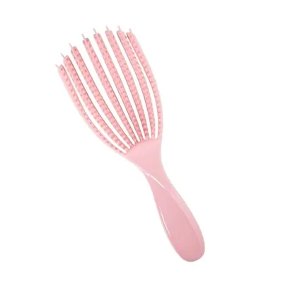 D&H Flexible Hair Brush Curls Easy Detangling Βούρτσα Μαλλιών Εύκαμπτη για Μπούκλες 24,5 x 7,5cm Ροζ
