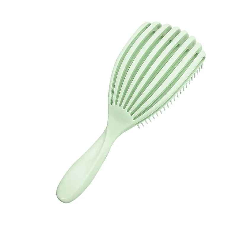 D&H Flexible Hair Brush Curls Easy Detangling Βούρτσα Μαλλιών Εύκαμπτη για Μπούκλες 24,5 x 7,5cm Πράσινη