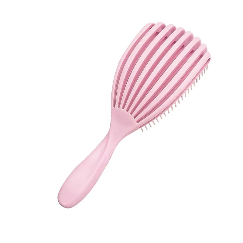 D&H Flexible Hair Brush Curls Easy Detangling Βούρτσα Μαλλιών Εύκαμπτη για Μπούκλες 24,5 x 7,5cm Ροζ