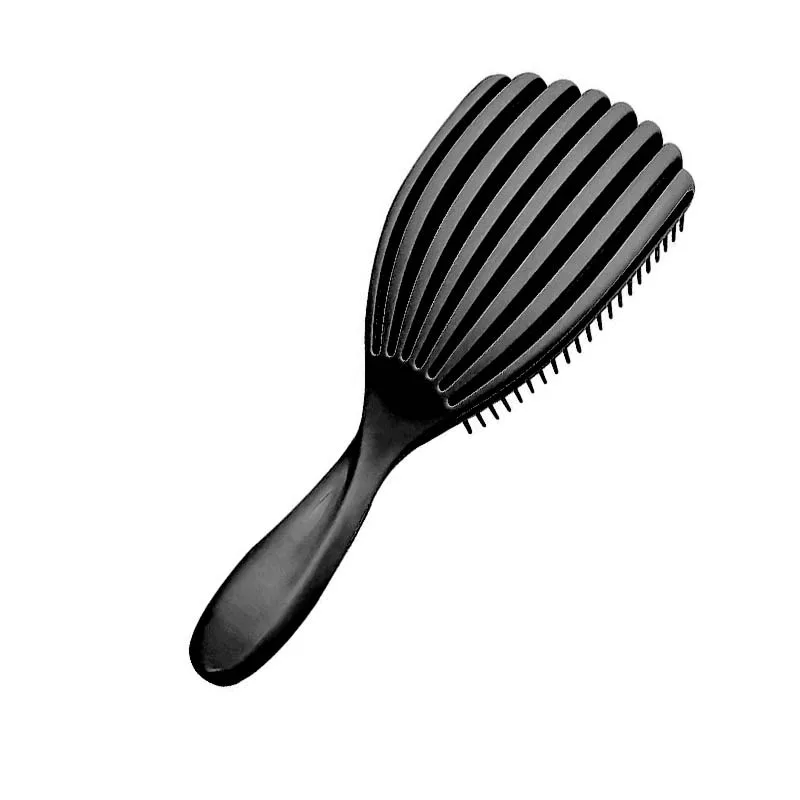 D&H Flexible Hair Brush Curls Easy Detangling Βούρτσα Μαλλιών Εύκαμπτη για Μπούκλες 24,5 x 7,5cm Μάυρη