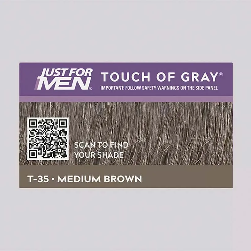 Just For Men Touch Of Grey Instant Grey Blending - Σετ Βαφής Φυσικής Μερικής Κάλυψης Γκρίζων Τ-35 Medium Brown Καστανό