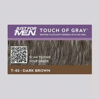 Just For Men Touch Of Grey Instant Grey Blending - Σετ Βαφής Φυσικής Μερικής Κάλυψης Γκρίζων Τ-45 Dark Brown Καστανό Σκούρο