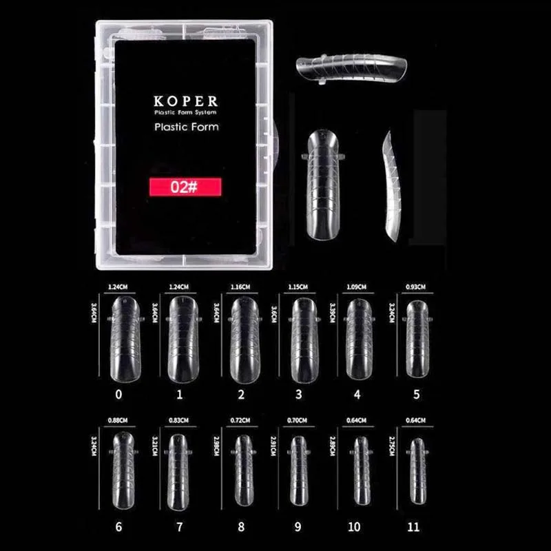 Koper Plastic Form Φόρμες Επιμήκυνσης Νυχιών No2 Oval- Dual Forms 120τεμ