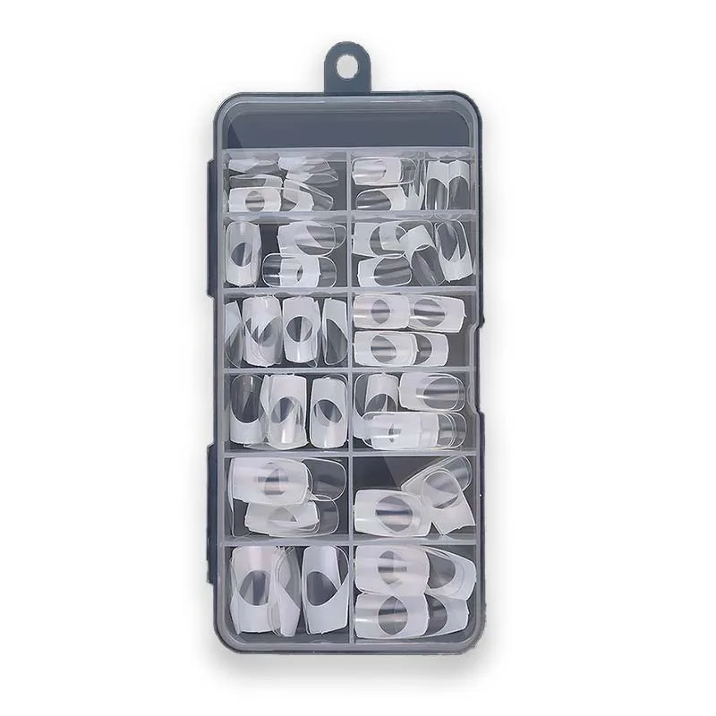 WD Tips Τεχνιτών Nυχιών Γαλλικό Μανικούρ Τετράγωνα - Λευκό Διαφανές 120τμχ