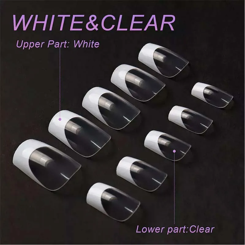 WD-Tips-Τεχνιτών-Nυχιών-Γαλλικό-Μανικούρ-Τετράγωνα---Λευκό-Διαφανές-120τμχ-3 WD Tips Τεχνιτών Nυχιών Γαλλικό Μανικούρ Τετράγωνα - Λευκό Διαφανές 120τμχ