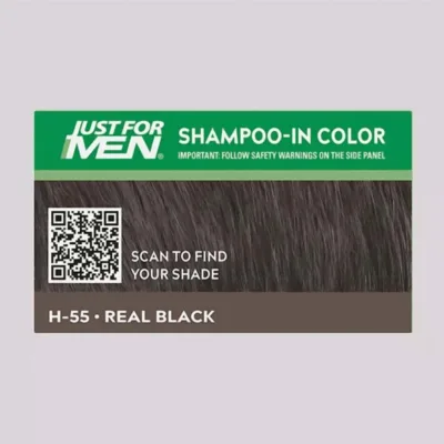Just For Men Hair Shampoo - in Color Σετ Χρωμοσαμπουάν H-55 Real Black Μαύρο