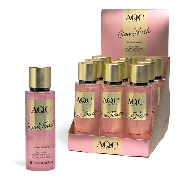 AQC Glow Touch Shimmer Body Mist Pink Σπρέι Σώματος με Shimmer Ξυλώδες Γλυκό Άρωμα 250ml