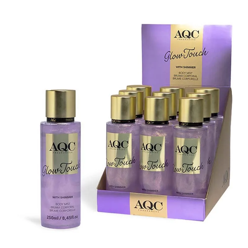 AQC Glow Touch Shimmer Body Mist Purple Σπρέι Σώματος με Shimmer Φρουτώδες Λουλουδένιο 250ml
