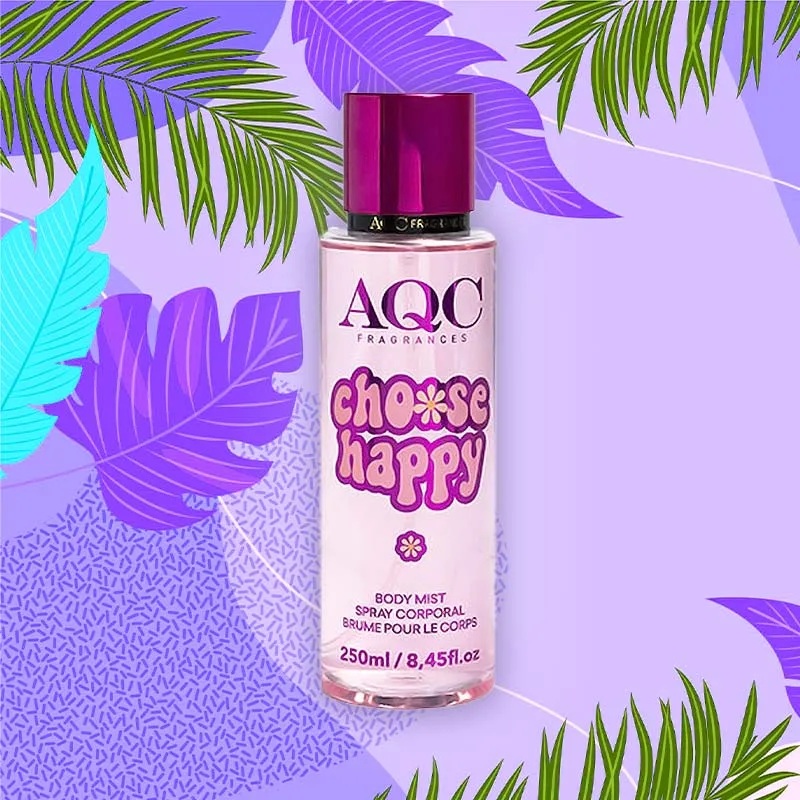 AQC Fragrances Body Mist Spray Choose Happy Λουλουδένιο Αρωματικό Σπρέι Σώματος 250ml