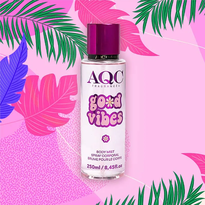 AQC Fragrances Body Mist Spray Good Vibes Λουλουδένιο Αρωματικό Σπρέι Σώματος 250ml