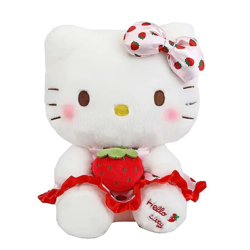 VIP Baby Dolls Stuffed Straberry Hello Kitty, Λούτρινο Γατάκι Λευκό 50cm