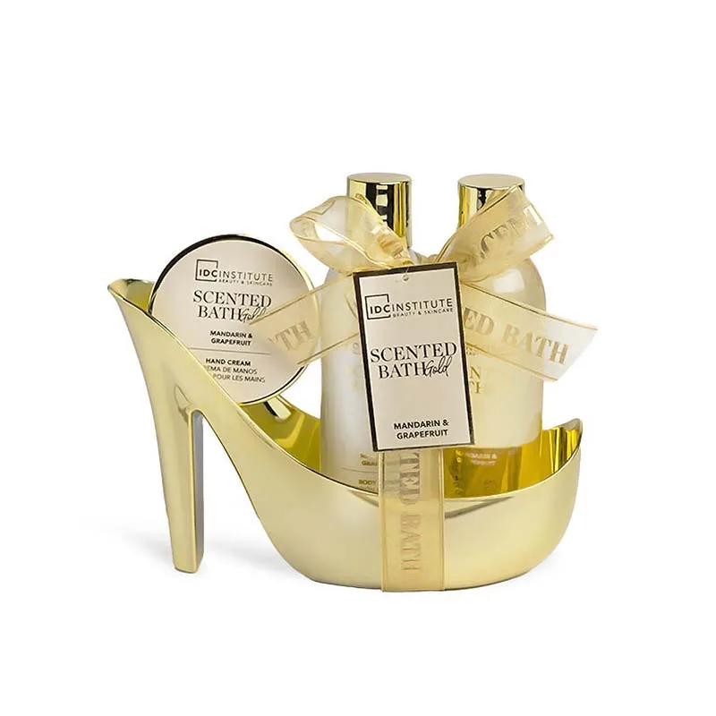IDC Scented Bath Gold Mini Heel Set- Σετ Μπάνιου 18,5 x 17 x 7,5 cm