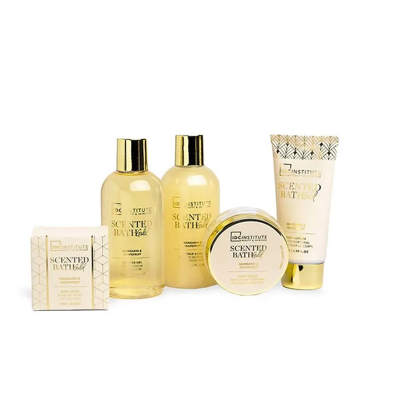 IDC Scented Bath Gold 5 Pcs Gift Box - Σετ Περιποίησης 21 x 25 x 6cm IDC Scented Bath Gold 5 Pcs Gift Box - Σετ Περιποίησης 21 x 25 x 6cm