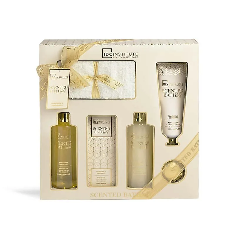 IDC Scented Bath Gold 6 Pcs Gift Box - Σετ Περιποίησης 28 x 28 x 6cm