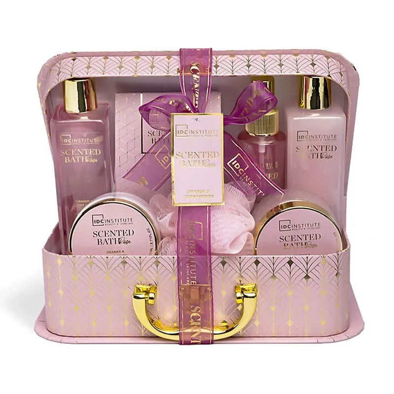 IDC Institute Scented Bath Rose 7pcs Case - Σετ Περιποίησης 27 x 22 x 18cm
