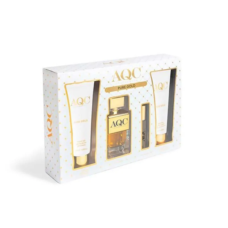 AQC Fragraces Pure Gold Perfume Set 4pcs 30 x 21 x 6cm AQC Fragraces Pure Gold Perfume Set 4pcs 30 x 21 x 6cm