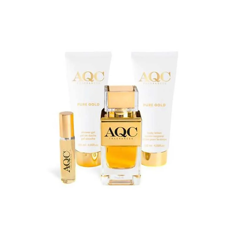 AQC Fragraces Pure Gold Perfume Set 4pcs 30 x 21 x 6cm AQC Fragraces Pure Gold Perfume Set 4pcs 30 x 21 x 6cm