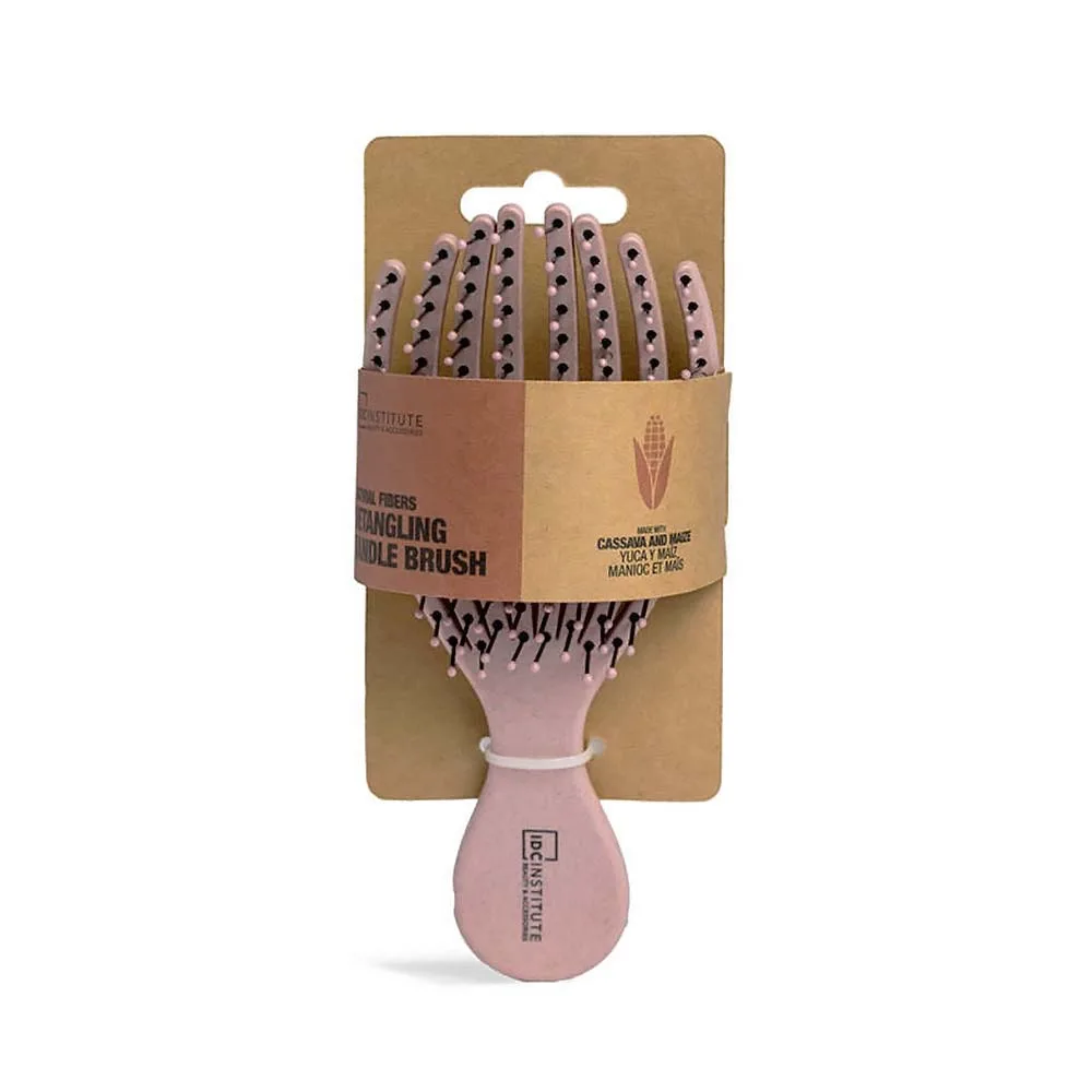 IDC Natural Fibers Handle Hair Brush Easy Detangling Βούρτσα Μαλλιών Εύκαμπτη 100% ανακυκλώσιμη 16cm Rouge
