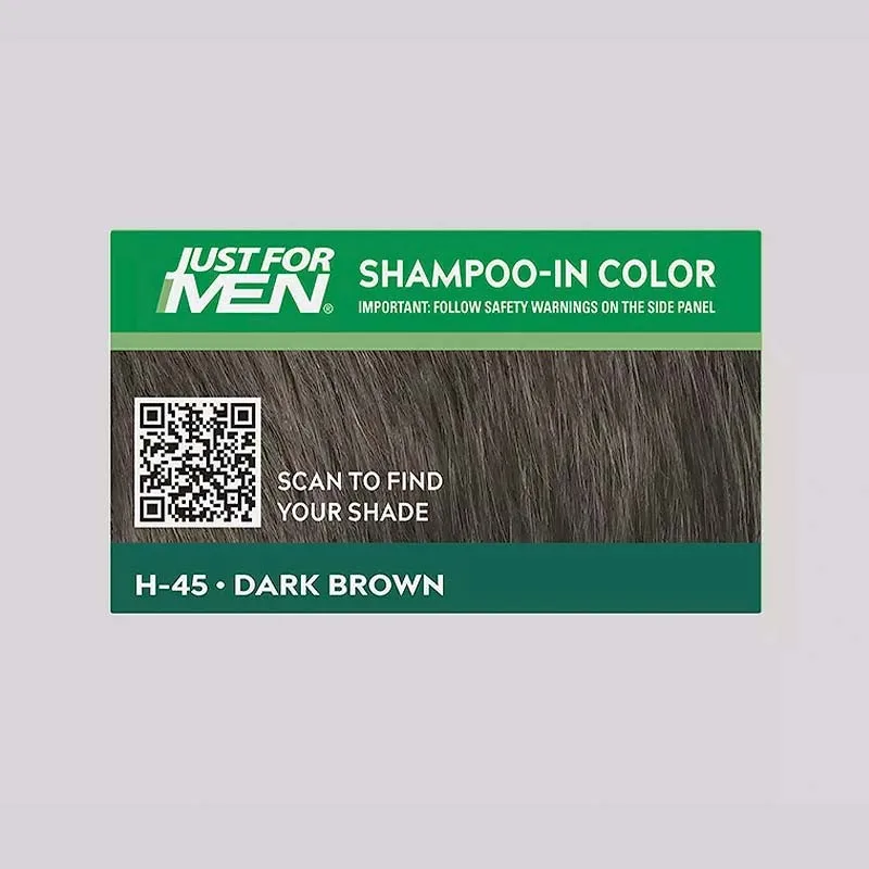 Just For Men Hair Shampoo - in Color Σετ Χρωμοσαμπουάν H-45 Dark Brown Black Πολύ Σκούρο Καστανό