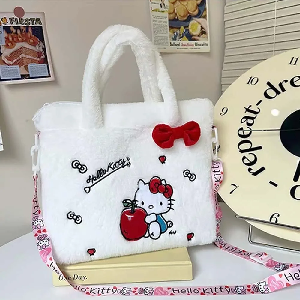 VIP Baby Dolls Kitty Bag - Λούτρινη Τσάντα Χειρός & Ώμου 28 x 15 cm Λευκή VIP Baby Dolls Kitty Bag - Λούτρινη Τσάντα Χειρός & Ώμου 28 x 15 cm Λευκή