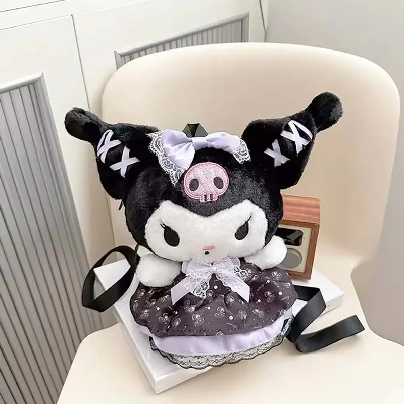 VIP Baby Dolls Kuromi Backpack - Λούτρινη Τσάντα Πλάτης Για Κορίτσια 28 x 19 x 11 cm Μαύρη Μωβ VIP Baby Dolls Kuromi Backpack - Λούτρινη Τσάντα Πλάτης Για Κορίτσια 28 x 19 x 11 cm Μαύρη Μωβ