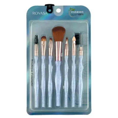 Rovasa Wooden Makeup Brushes Set - Σετ Πινέλα Μακιγιάζ 7τεμ Γαλάζια