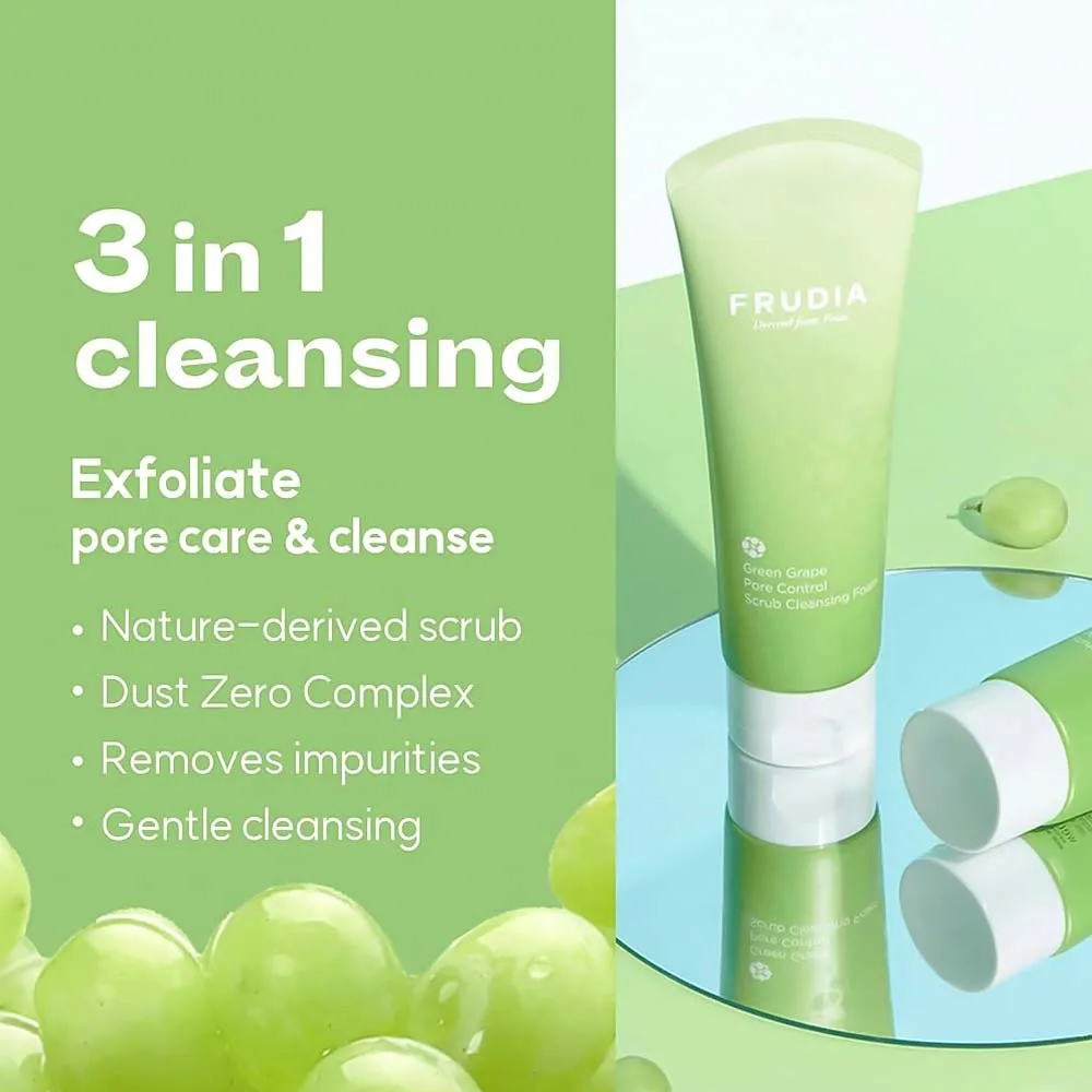 Frudia-Green-Grape-Pore-Control-Scrub-Cleansing-Foam-Απολεπιστικός-Αφρός-Καθαρισμού-Προσώπου-145ml-4 Frudia Green Grape Pore Control Scrub Cleansing Foam Απολεπιστικός Αφρός Καθαρισμού Προσώπου 145ml