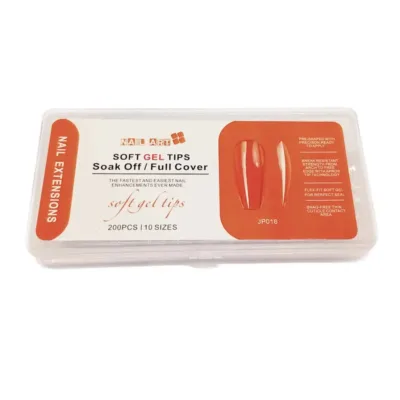 WD Soft Gel Tips JP016 Clear Soak Off Full Cover 10 Sizes 200 Pcs