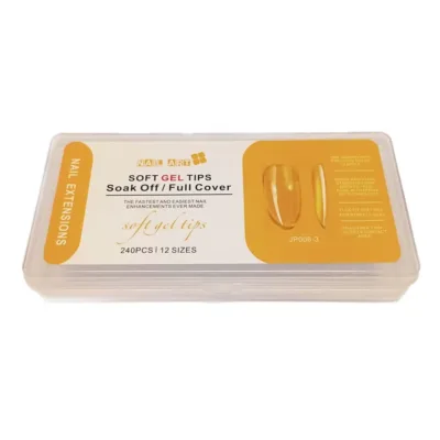 WD Soft Gel Tips JP006-3 Clear Soak Off Full Cover 12 Sizes 240 Pcs