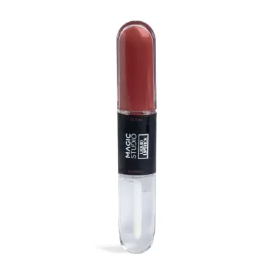 IDC Magic Studio Double Liquid Lipstick & Lipgloss Κραγιόν & Lipgloss 7,8ml 01 Καφέ Κεραμιδί
