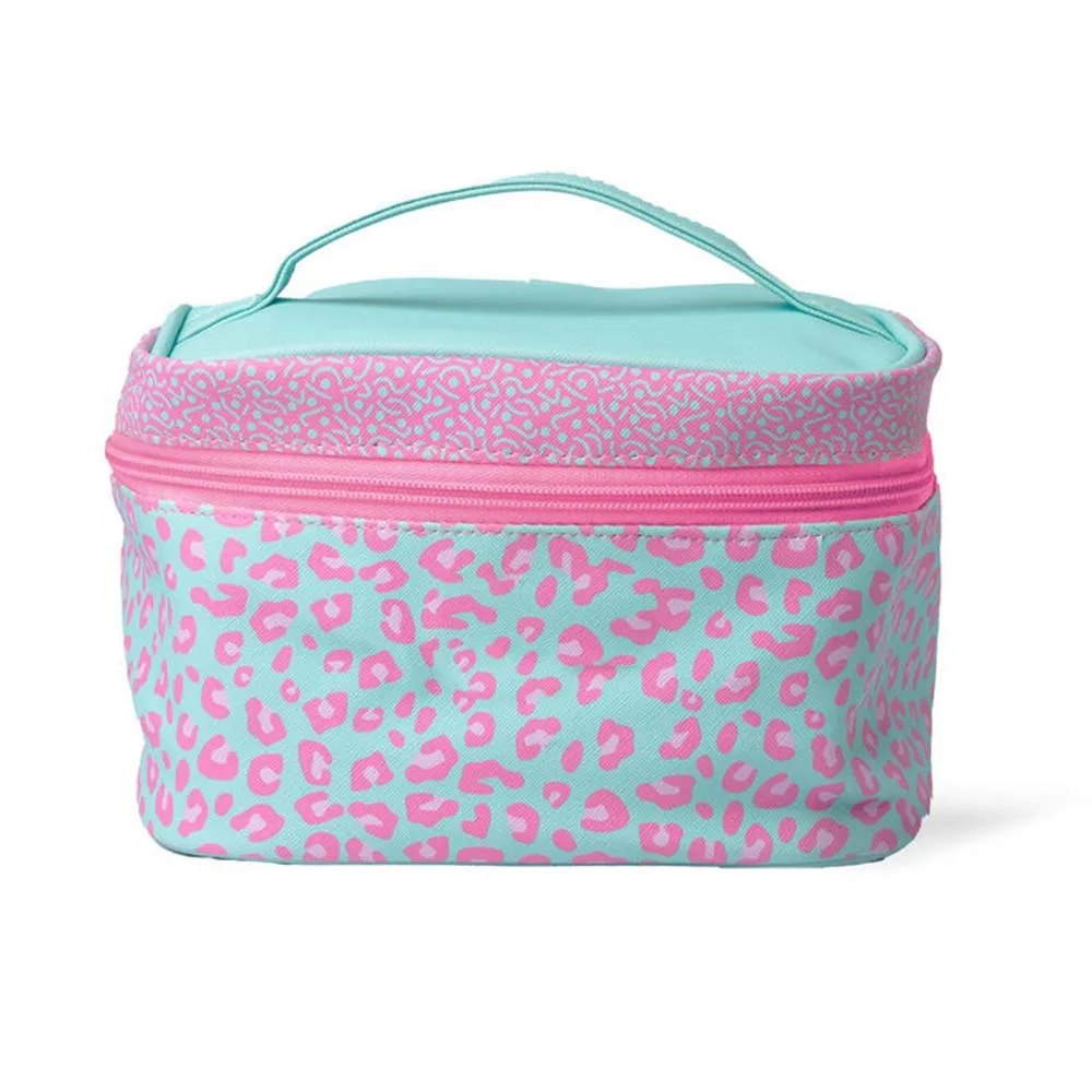IDC Institute Cosmetic Bag Νεσεσέρ Καλλυντικών 21 x 15 x 14cm Ροζ - Φιστικί